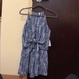 Printed tie romper